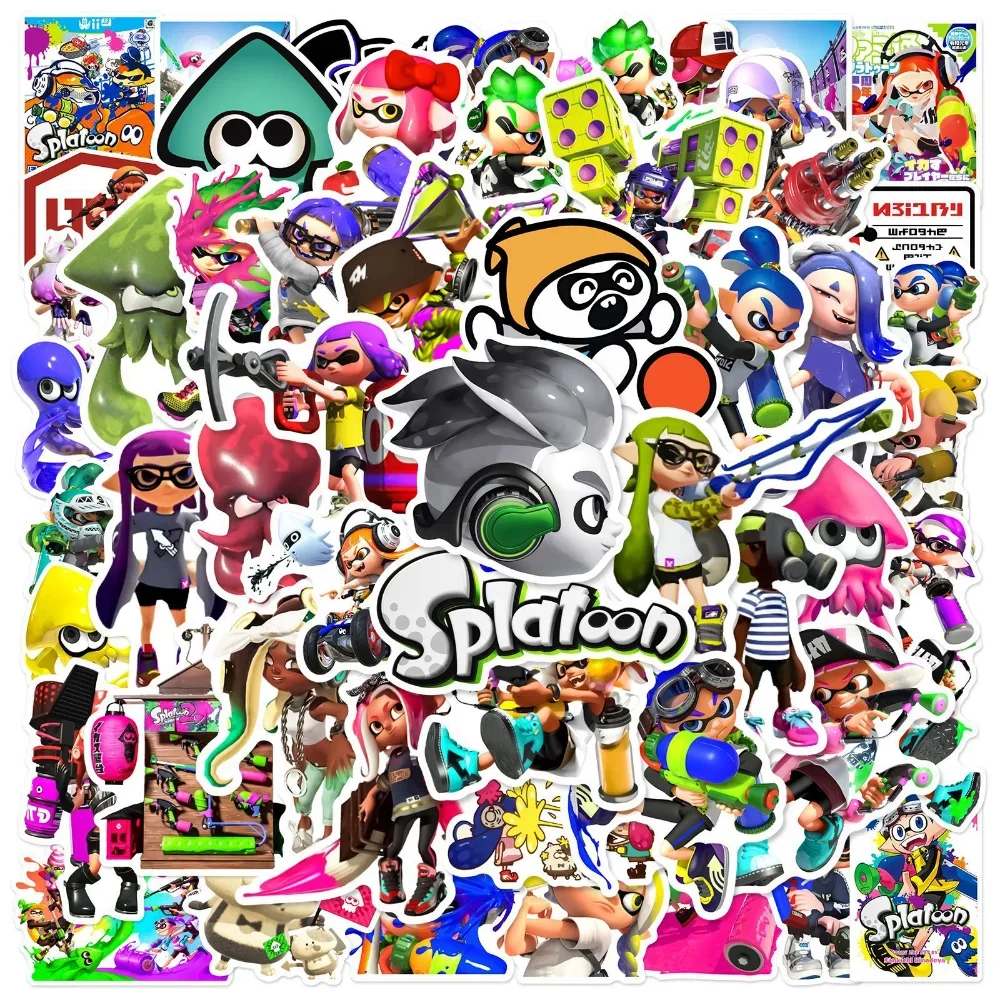 Imagem -06 - Cool Anime Adesivos de Splatoon Game Faça Você Mesmo Graffiti Adesivo para Telefone Motocicleta Laptop Mala Moda Legal Kid Toy Gift Novo 10 Pcs 50 Pcs