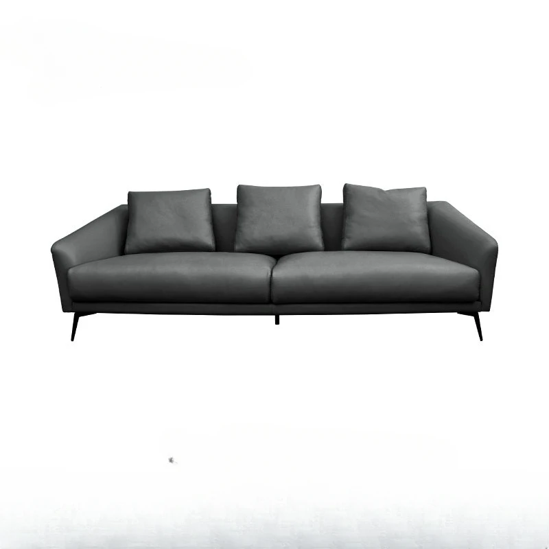 simple small apartment with first layer cowhide, three seats in the living room