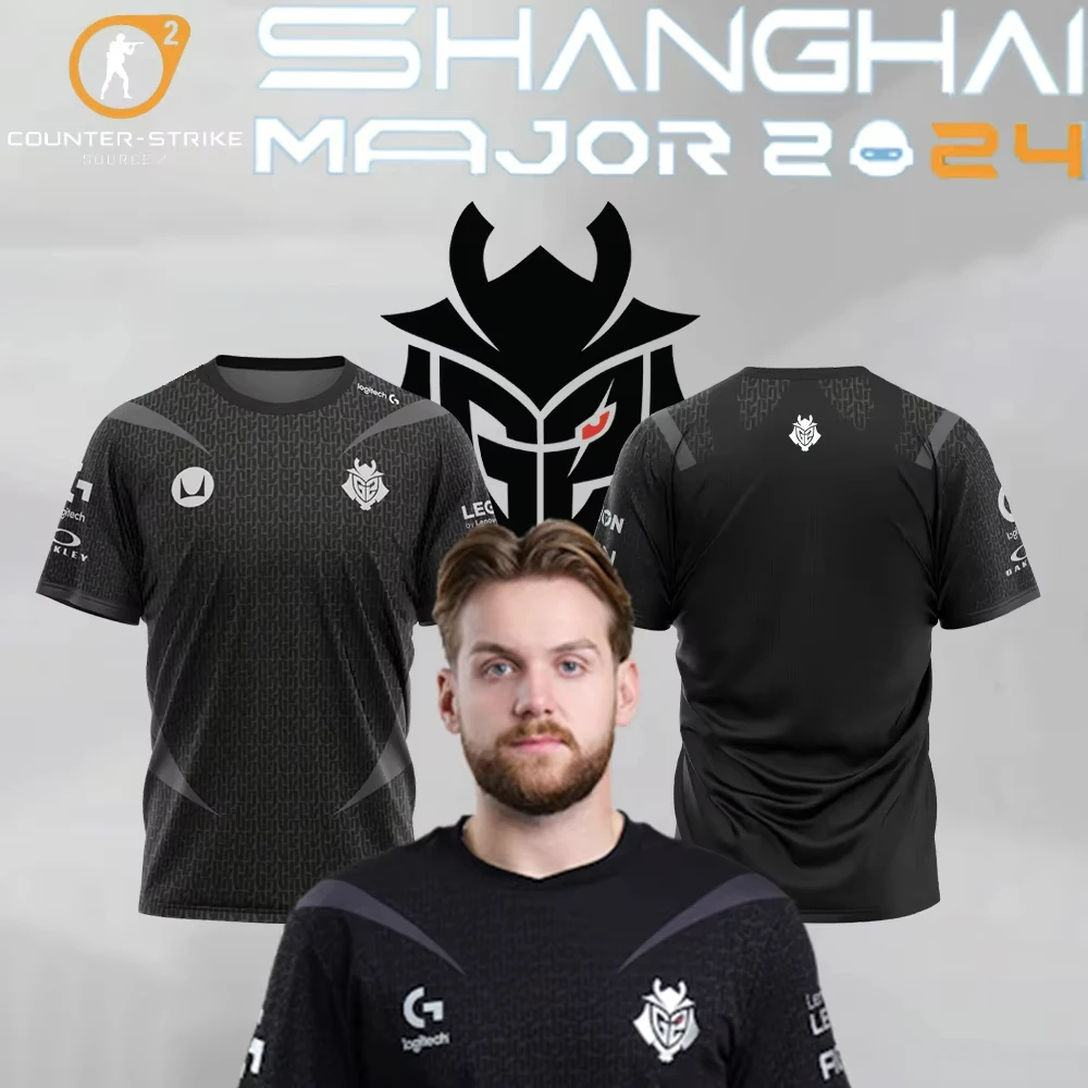 

2024 CSGO Major G2 Esports Club Support Jersey CS2 Game Training Match Uniform Men's T-Shirt Sports Competition Team Jersey