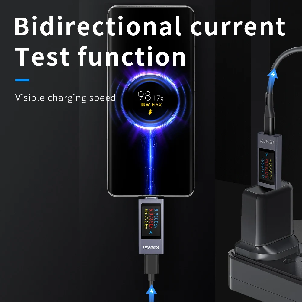 Multi-function Type-C Tester Digital Display Current and Voltage Monitor Power Meter Cell Phone Charging Tester DC 4-30V 0-12A