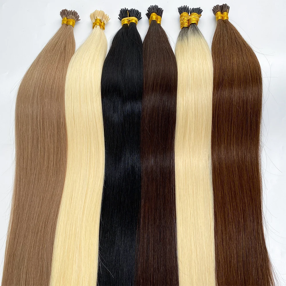 Iチップヘアエクステ ストレート レミー人毛 100% 未処理ベトナム産バージンヘア フュージョンケラチンカプセル ヘアブレイズ