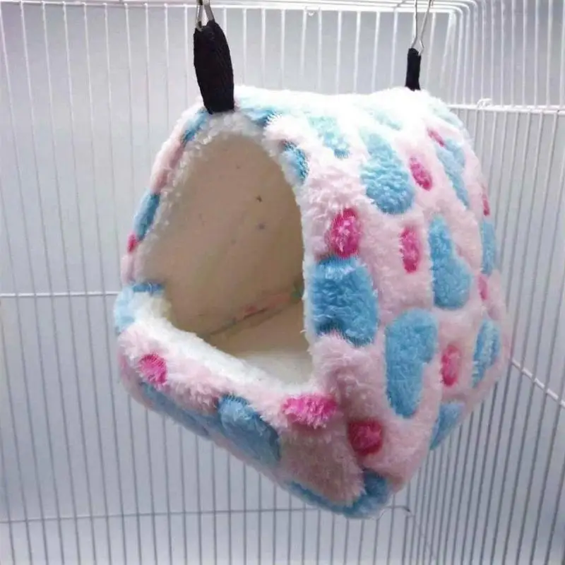 Plush Pet Hamster Nest for Birds House Warm Comfortable Winter Parrot Hammock Cave Cage Guinea Pig Nest Tent Pet Accessories