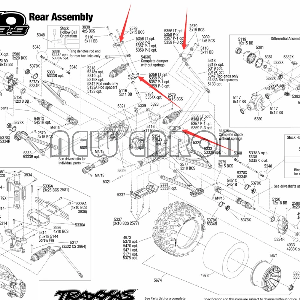 NEW ENRON 5358 Aluminum Front&Rear Multi-Mount Long Travel Rocker Arms for RC CAR Traxxas 1:10 Hot Racing E-Revo Revo 3.3 Summit