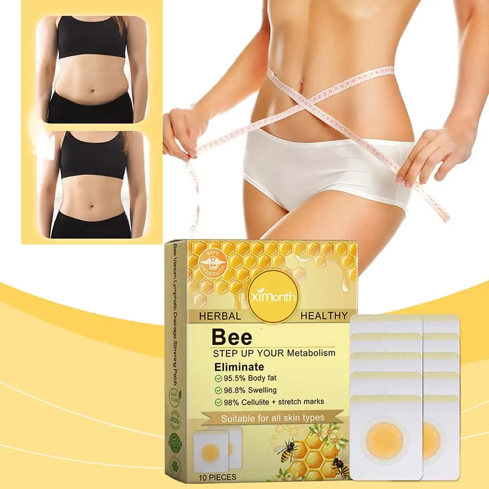 30pcs Bee Lymphatic Drainage Slimming Patch Weight Loss Belly Fat Burning Lifting Shaping Skin Care Lymphatic Detox