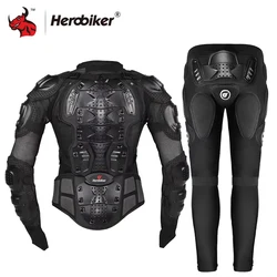 HEROBIKER Motorcycle Jacket Men Full Body Motorcycle Armor Motocross Racing Moto Jacket Riding Motorbike Protection Size S-5XL #