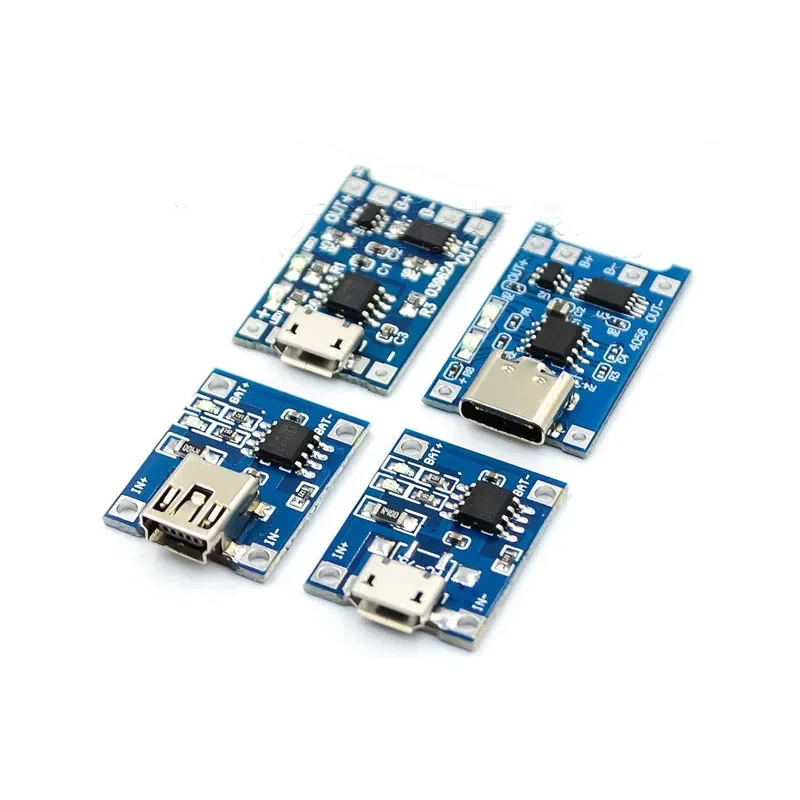 

Type-c/Micro/Mini USB 5V 1A 18650 TP4056 Lithium Battery Charger 1A Li-ion Module Charging Board With Protection Dual Functions