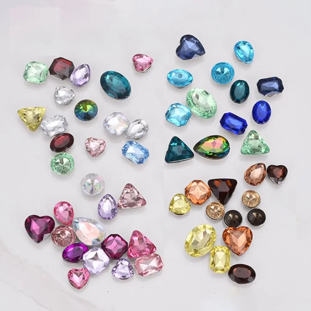 28Pcs Shining Clamp Rhinestone Shoes Buckle Clip Rhinestone for Shoe Decoration Clips DIY Hole Shoe Accessories