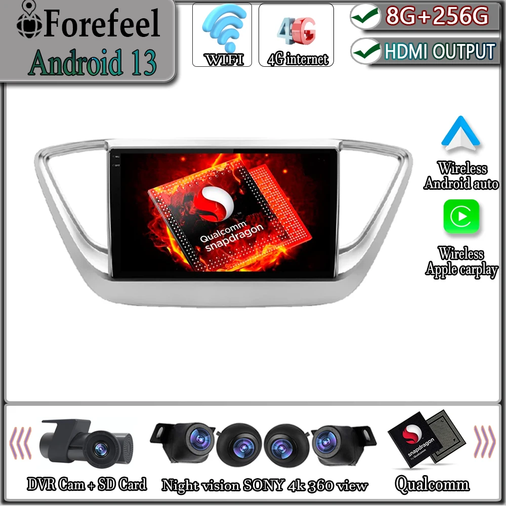 

Android Radio For Hyundai Solaris 2 Verna 2016 - 2018 Multimedia Player Navigation Screen GPS Mirror Link High-performance