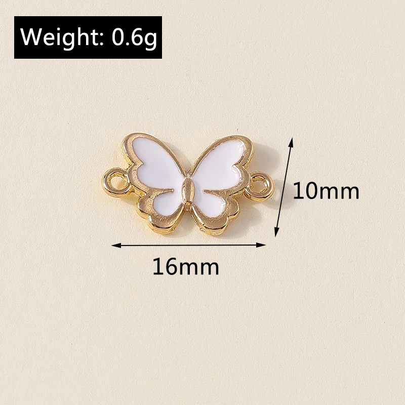 Leslie 10pcs/lot Colorful Mini Butterfly Charm Pendant Connector for Bracelet Necklace DIY Jewelry Making Small Butterfly Charms