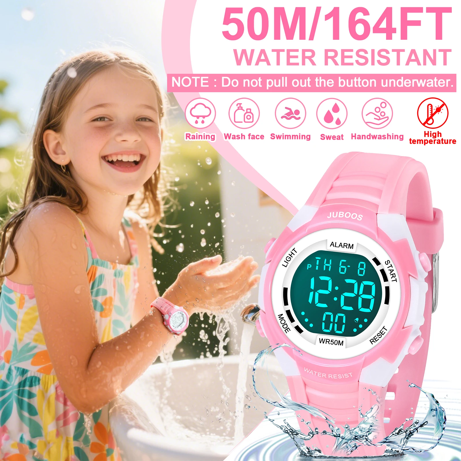 Socico Outdoor Sports Multifunctional Waterproof Large Screen Display Luminous LED Digital For Girl Boy Fashion Silicon Watch