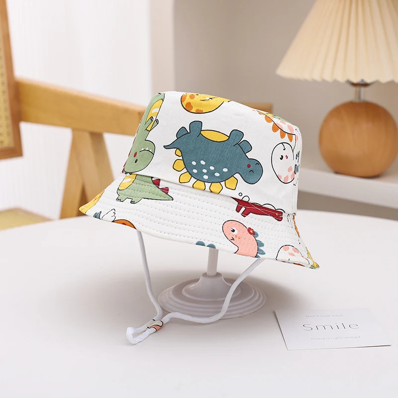Neue Panama Sommer Baby Sonnenhut für Mädchen und Jungen Strand Sonnen kappe Cartoon Herbst Kinder Fischer Mütze Outdoor Baby Eimer Hut – Detail 13