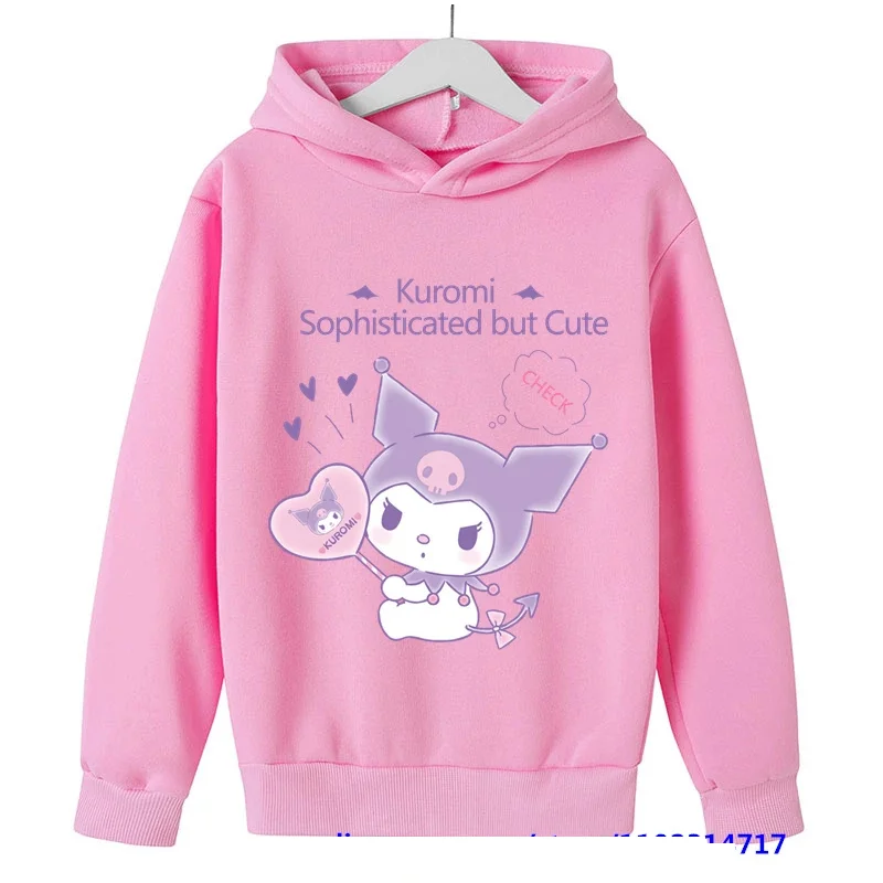 Hello Kitty 3-14 years old children's street fashion boys and girls sweatshirt Kuromi children's outdoor sports pullover