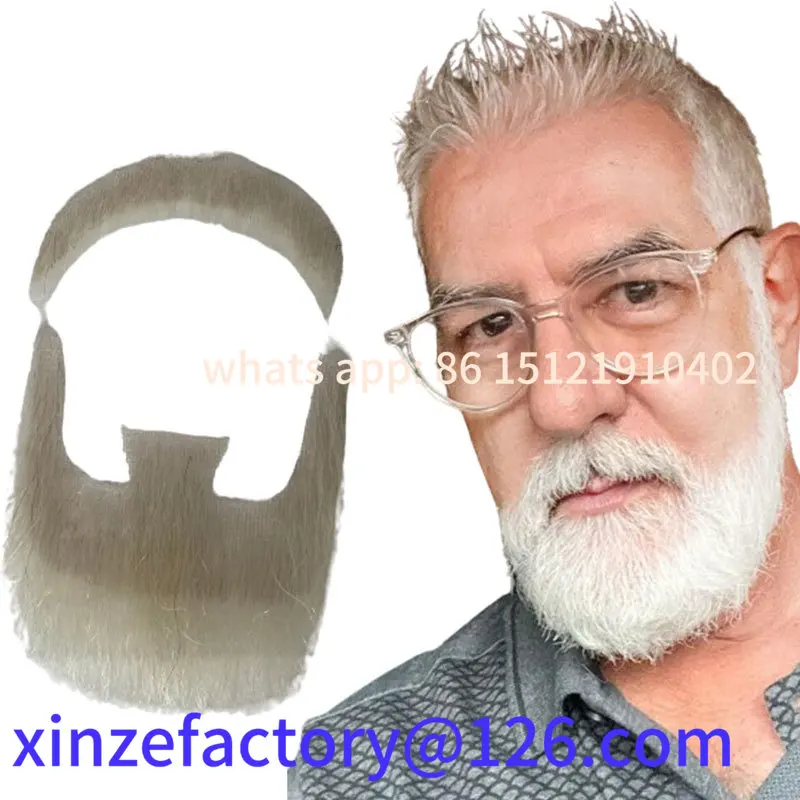 

Be suitable for Fake Beard Realistic 100% Human Hair Full Hand Tied Facial Hair Black Goatee False Beards