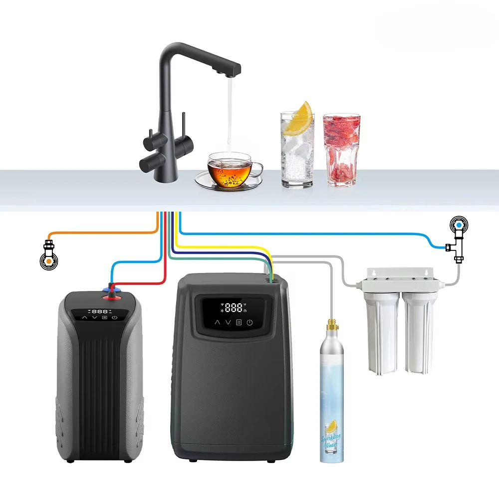 

Home Under Sink Soda Water Maker Machine Chilled Water and Sparkling Water Dispenser