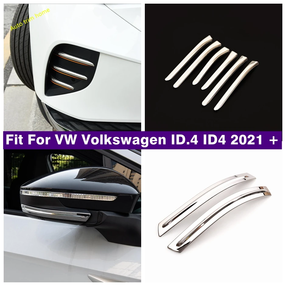 

Front Fog Light Lamp Eyelid Eyebrow Rearview Mirror Decoration Cover Trim For VW Volkswagen ID.4 ID4 2021 - 2024 Car Accessories