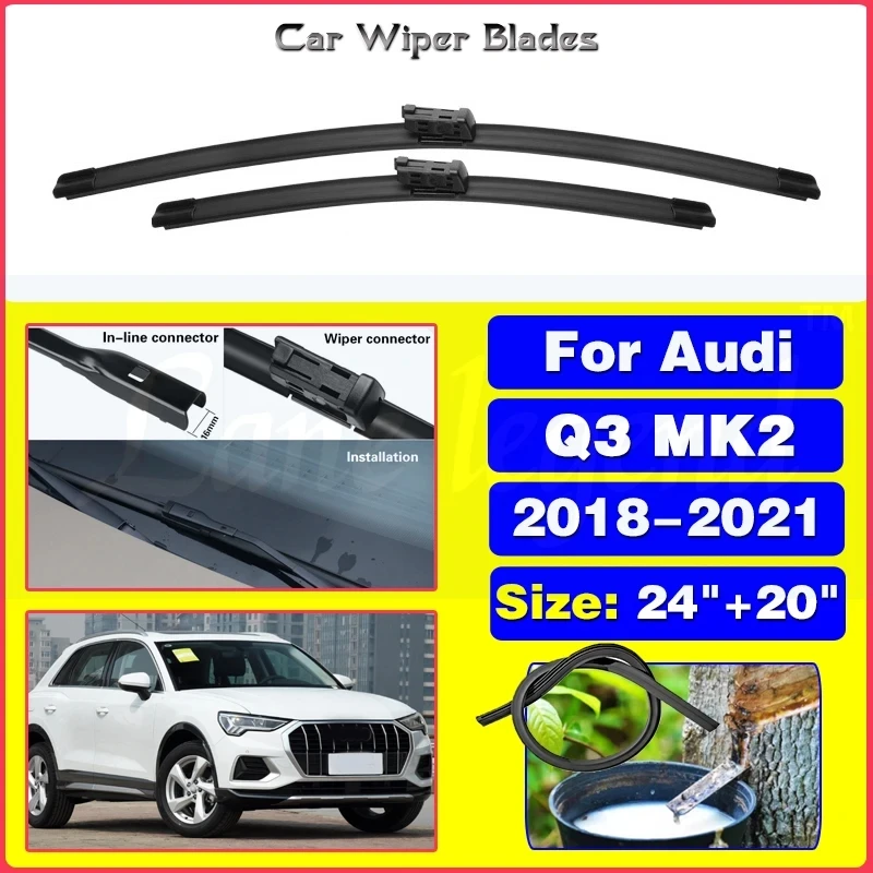 

Wiper Front Wiper Blades For Audi Q3 MK2 2018 2019 2020 2021 Windshield Windscreen Front Window 24"+20"