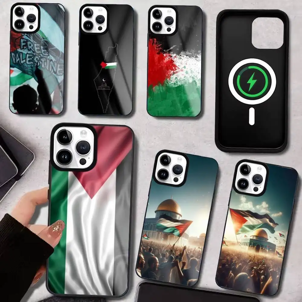 

P-Palestines-F-Flag Map Phone Case For iPhone17,16,15,14,13,12,11 Plus,Pro Max Magnetic For Magsafe Wireless Charging