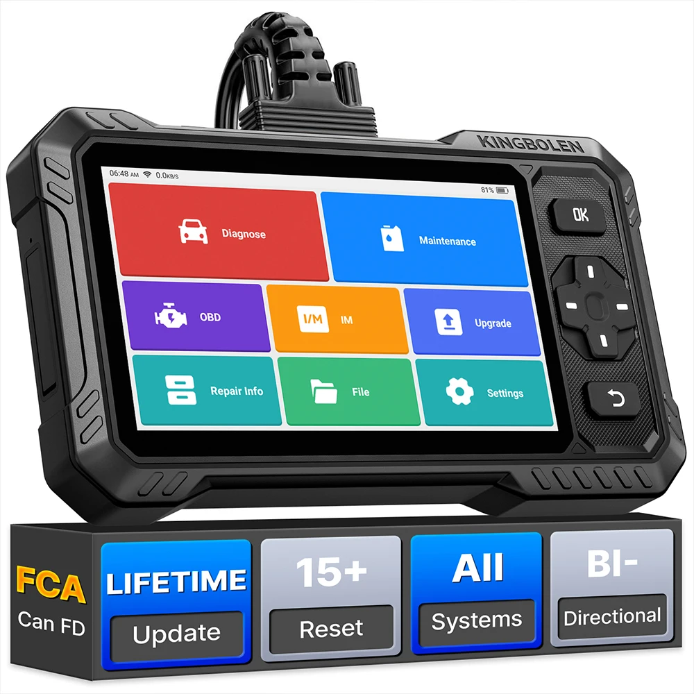 Nouveauté 2026 - Outil de diagnostic automobile KINGBOLEN S6 Elite, Scanner bidirectionnel, Prise en charge CANFD, Diagnostic VIN automatique de tous les systèmes, 15+ fonctions de réinitialisation