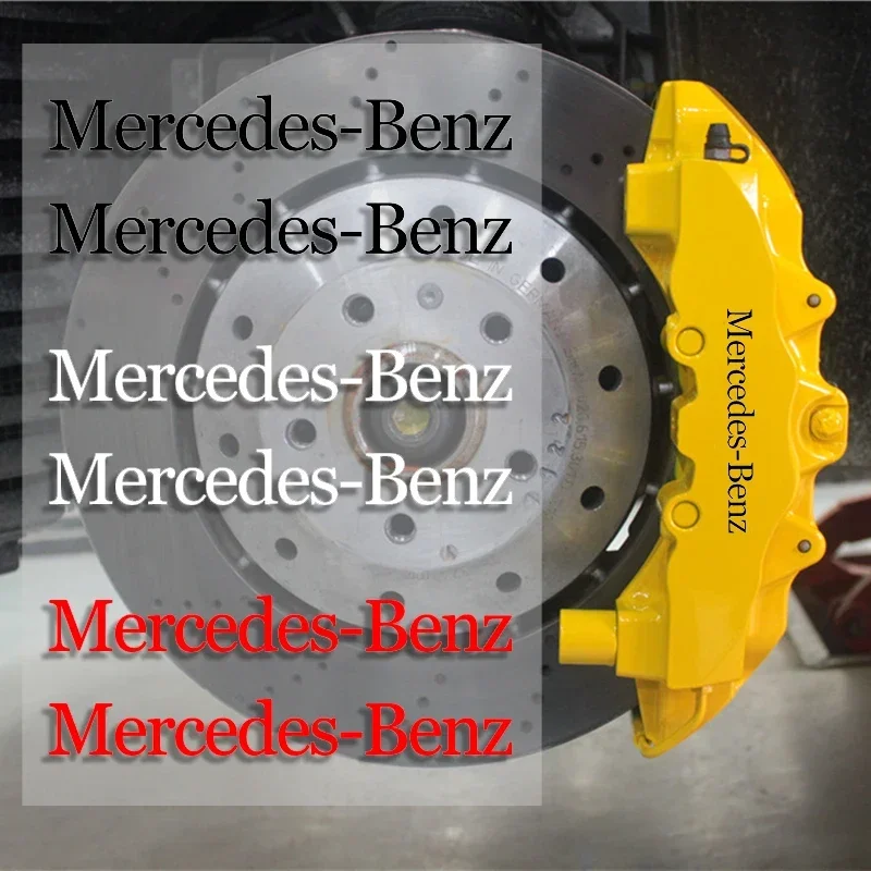 6PCS Brake Caliper Stickers For Mercedes Benz W205 C180 W167 W166 W212 W213 W176 A B C E Class GLE GLK Wheel Decor Decals