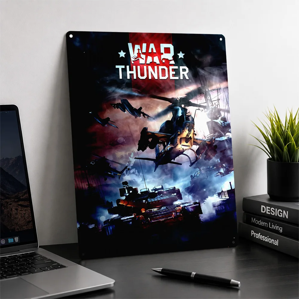 War Thunder Game Cover Art 3D Texture Metal Poster Customized Wall Art Tin Sign Gift for Mancave Home Decor Items Custom Plate
