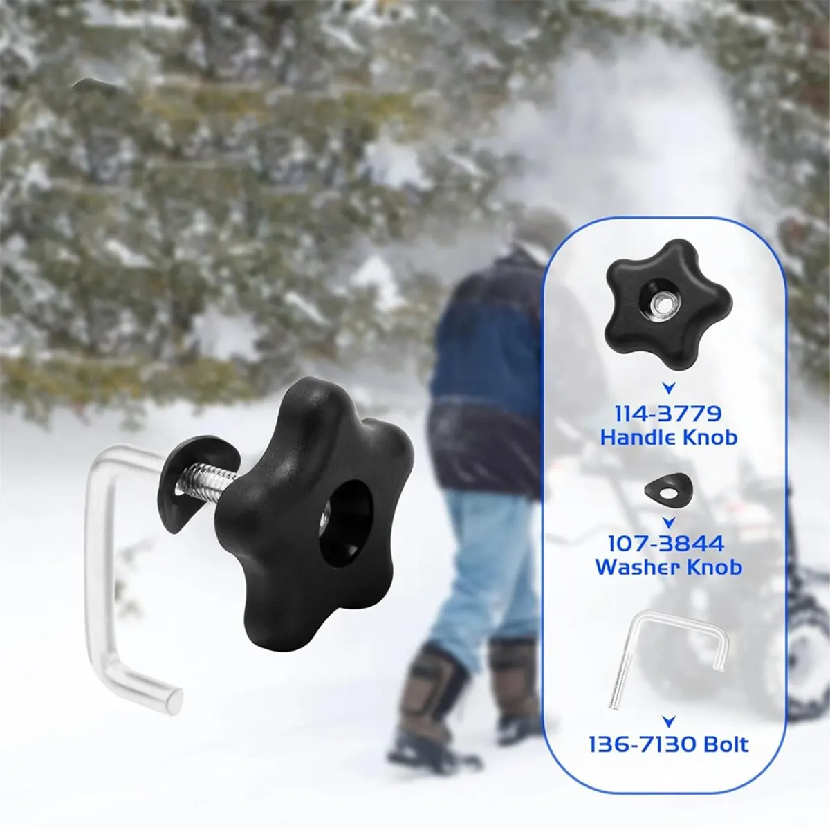 【3286 Popular】114-3779 & 136-7130,107-3844 Snow Blower Handle Knob and Lock Bolt Kit for Lawn Mowers/Snow Blowers