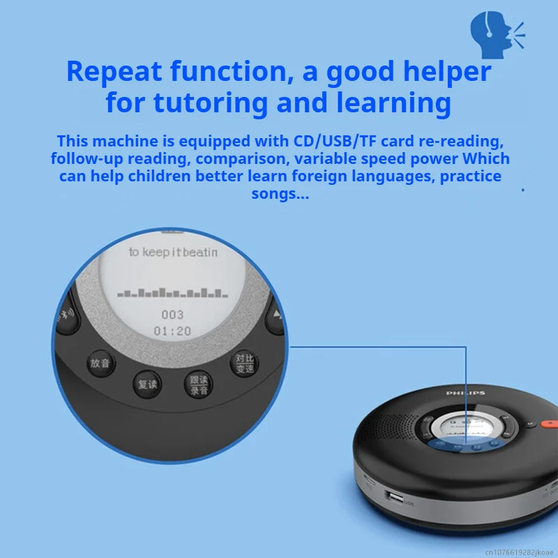 Nuevo Philips EXP5108 Mini práctico reproductor de CD Retro soporte CD/TF inalámbrico Bluetooth hogar estéreo HiFi MP3 disco altavoz caja