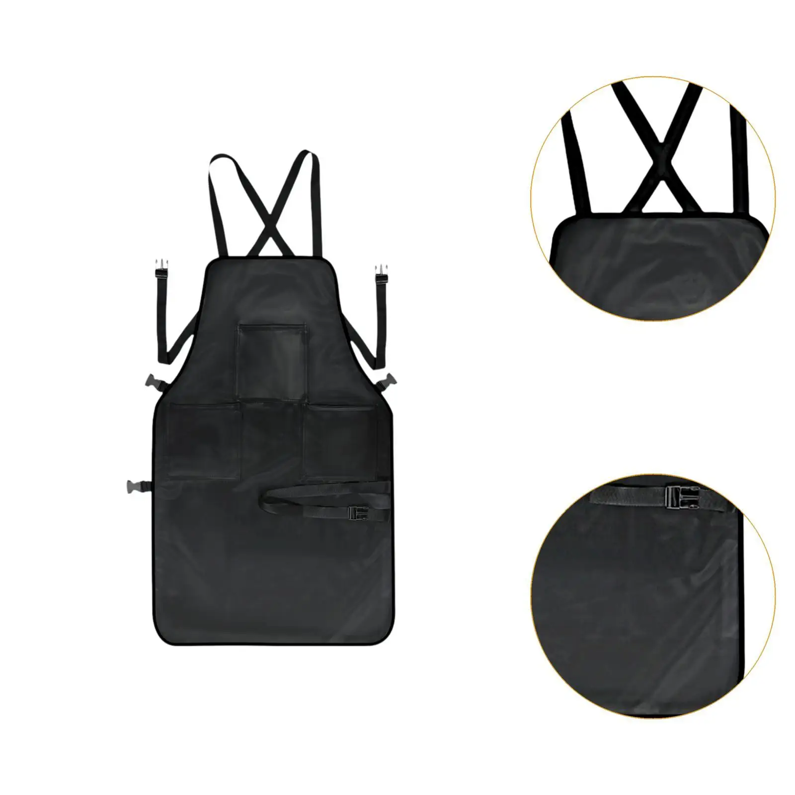 Hairdressing Apron Kitchen Apron for Men Adjustable Apron with Pockets Bib Apron