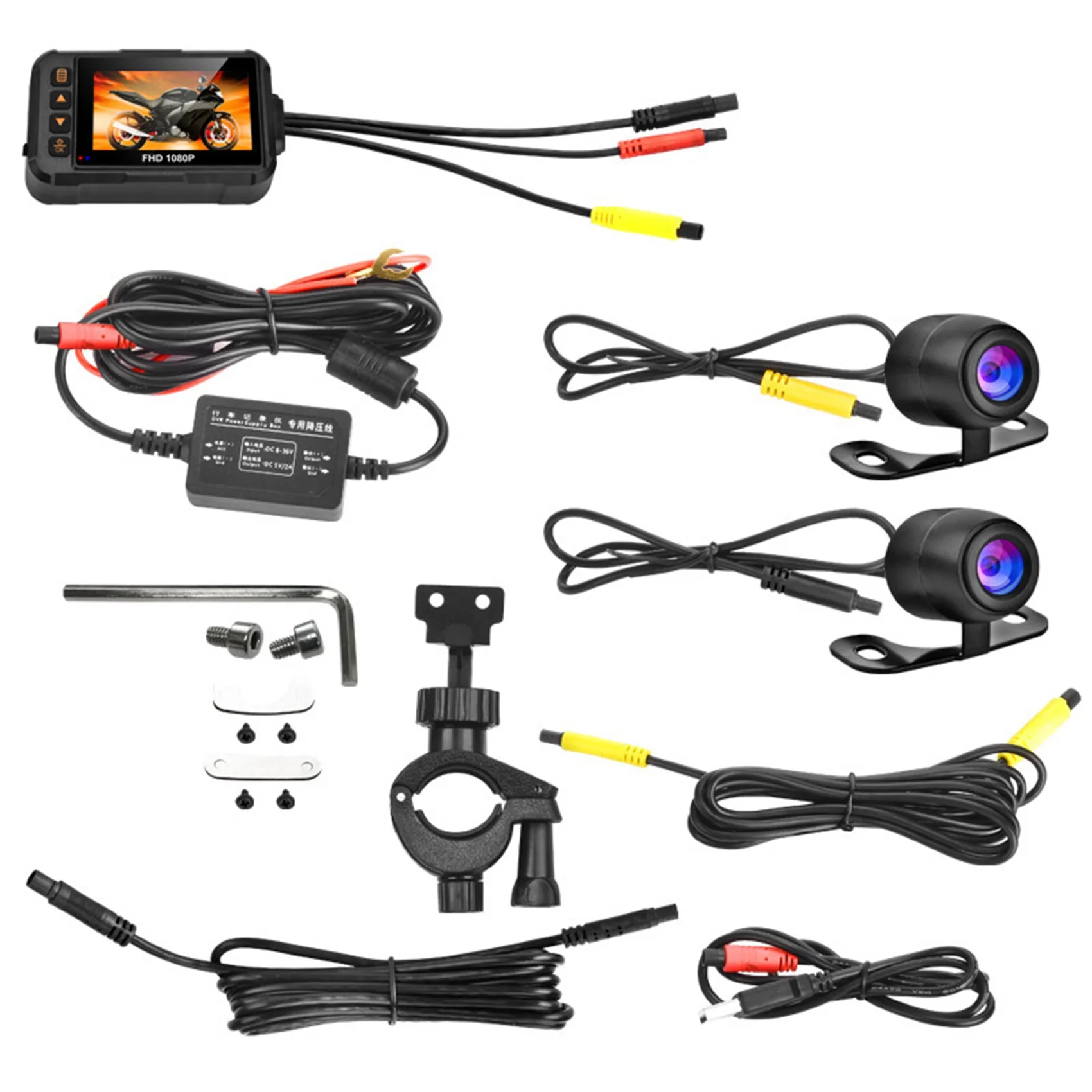 1080P Waterproof Motorcycle Camera DVR Motorcycle Dashcam 3 Inch Front & Rear Camera Video Recorder DVR