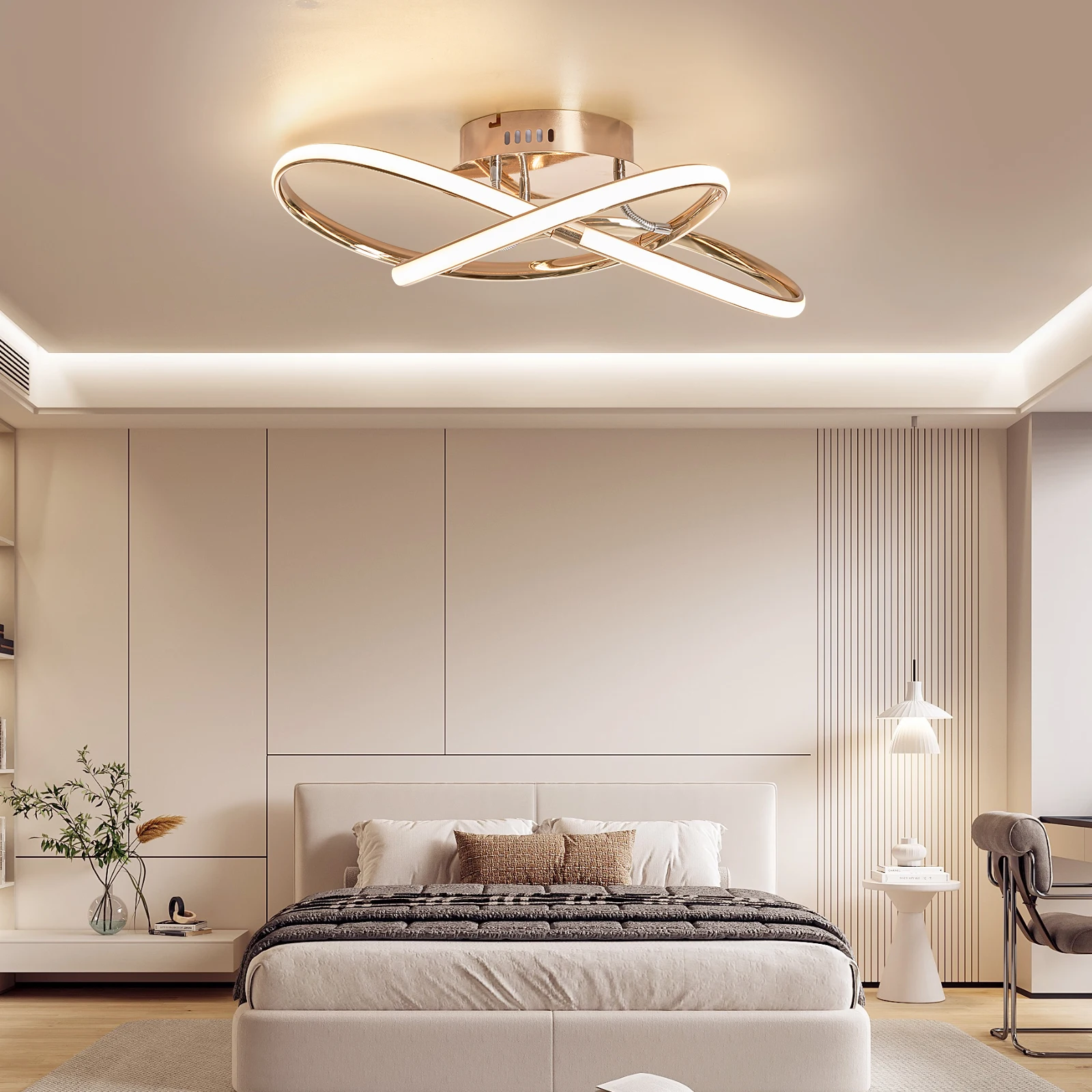 

NEO Gleam Современная светодиодная люстра для гостиной, спальни, кабинета, внутренние потолочные люстры, умный дом, Alexa, черный/хром/золотой