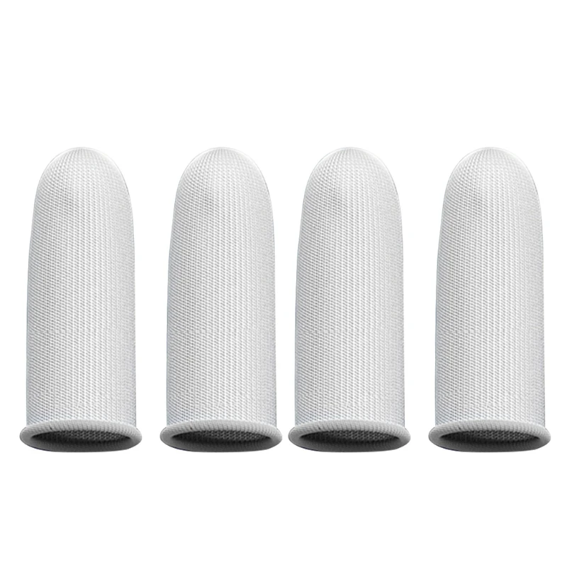2 Pair Gaming Finger Sleeves Ultra-thin Conductive Silver Fiber Finger Cots Non-slip Breathable Game Gloves for PUBG Mobile Game