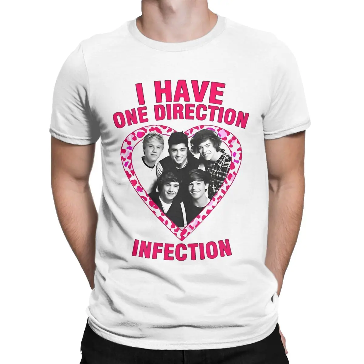 Novelty 1D One Infection Directions T-Shirts Men O Neck Pure Cotton T Shirts Music Pop Band Short Sleeve Tee Shirt Summer merch