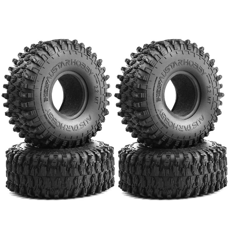 RC Car 4PCS 130*46MM 2.2 Rubber Terrain Tyre Wheel Tires with Foam Inserts for 1/10 RC Rock Crawler Axial SCX10 RR10 Wraith KM5