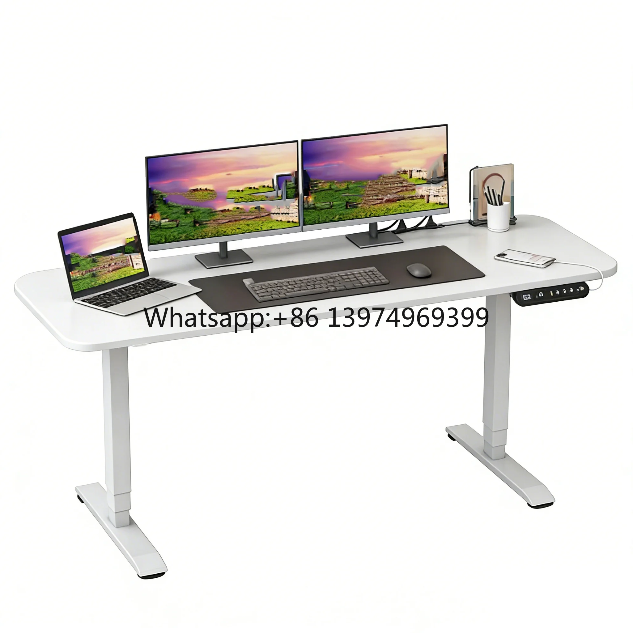 Mstar Industrial Motorized Lift Steel Commercial Office Desk Power Sit to Standing Table with Memory and Automatic Lock Modern
