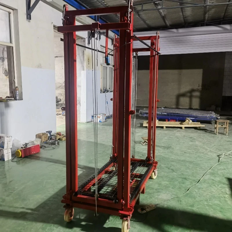 2–8 m zusammenklappbarer elektrischer Gerüstlift mit Geländer, geeignet für die Handhabung und den Transport von Hebegütern in Lagerfabrik