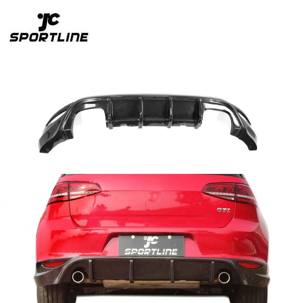 Auto Carbon MK7 Rear Bumper Lip Diffuser for VW GOLF VII 7 GTI 2014UP