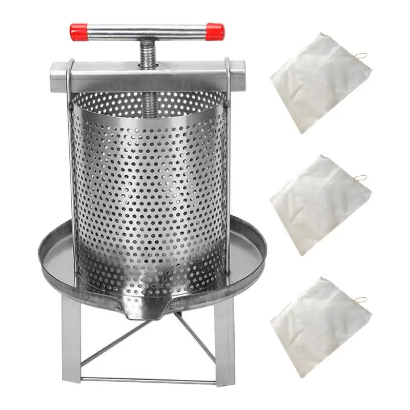 Honey Extractor Manual Beewax Honeycomb Presser Stainless Steel Honey Extractor Fruits Wine Press Household Accessories