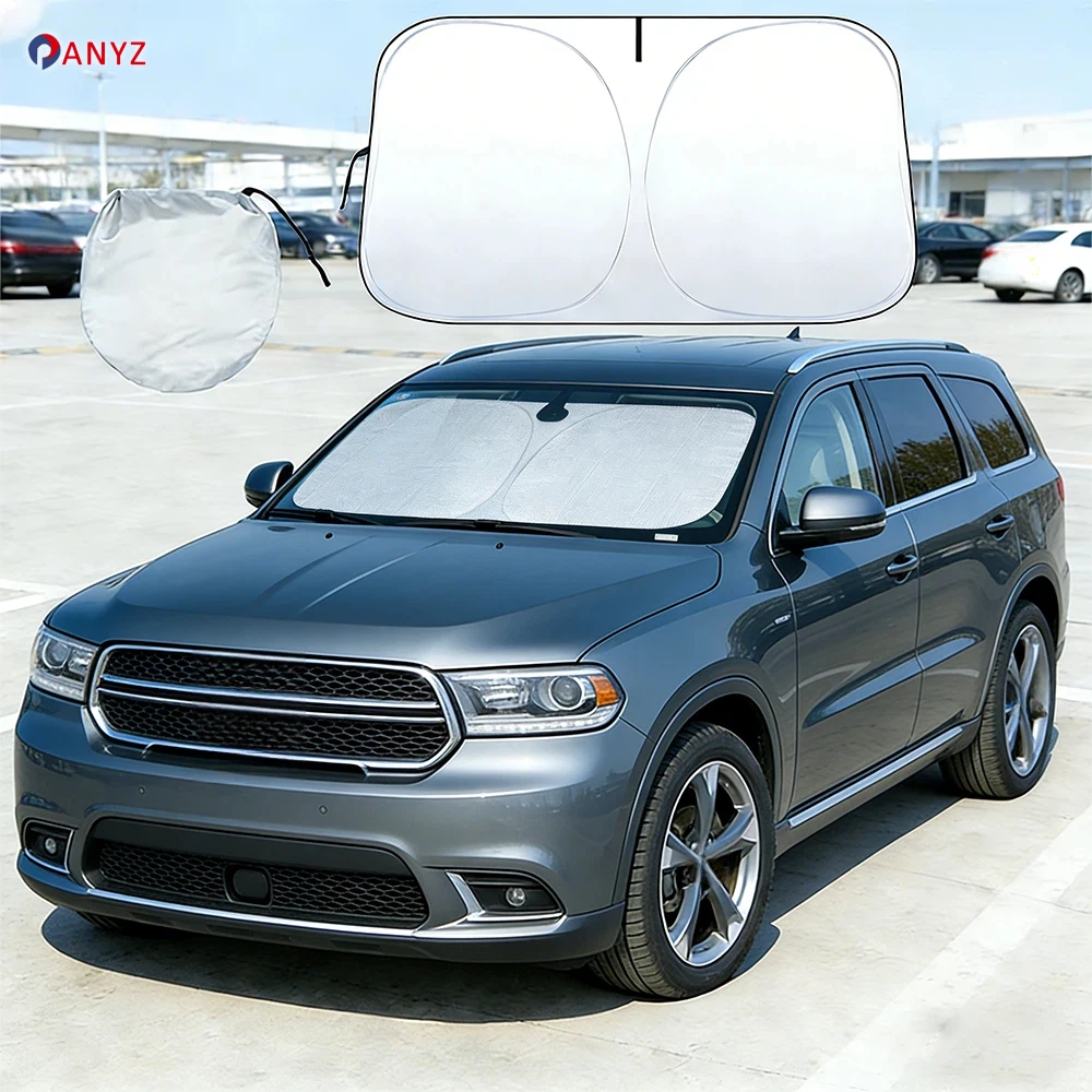 Car Windshield Sun Shade For Dodge Durango 1998-2023 Sunshade Sun Visor Protector Foldable Blocks UV Rays