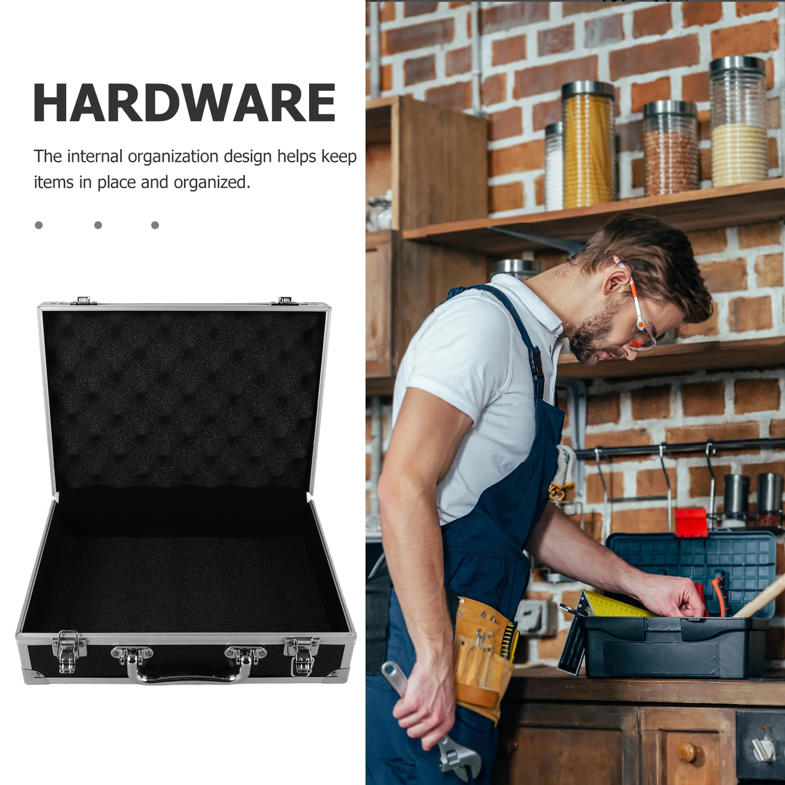 

Handheld Aluminium Alloy Tools Storage Multi-Function Carrying Case Portable Tool Organizer Scratch Resistant Weather Resistant