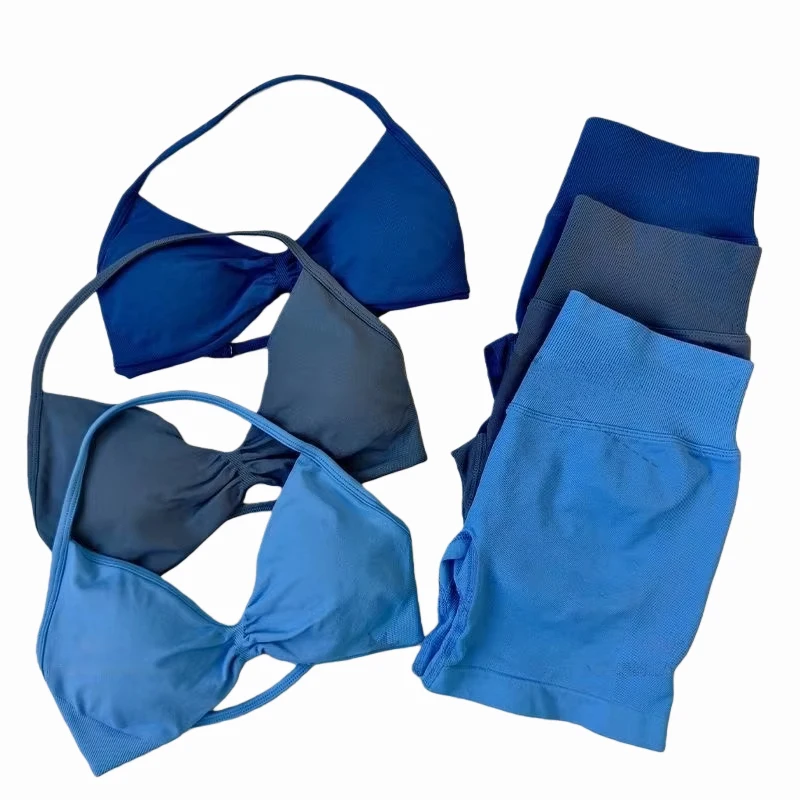 

2-Piece Impact Fitness Set Women's Sports Bra Seamless Shorts Fitness Sportswear Workout Set Fitness Leggings Set