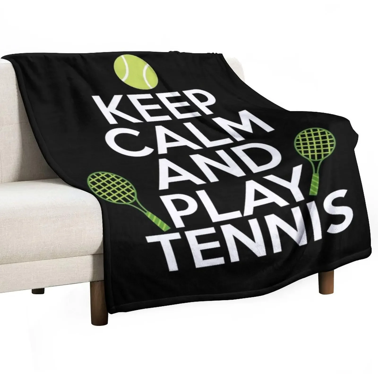 Keep Calm And Play Tennis Design Throw Blanket Decorative Throw Camping Decoratives Furry Blankets