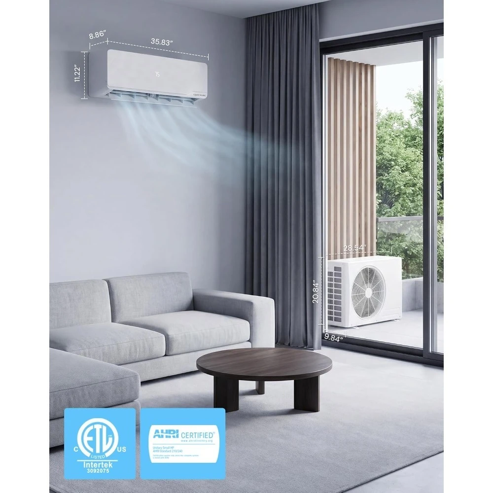 18000 BTU Ductless Mini Split AC & Heater 230V 20 SEER2 Inverter with Alexa Rapid Cooling 30S Quiet Energy-saving, Custom