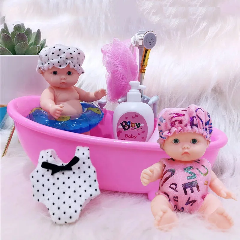 

Children's toy mini baby electric bath doll girl play house toy mini baby electric bath doll girl