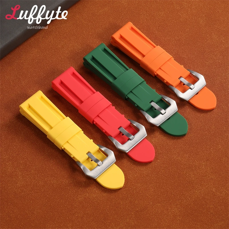 Silicone Watch Strap Sports Watchband 22mm 24mm 26mm Waterproof Soft Comfortable Silicone Belts Bracelets Watch Accessories