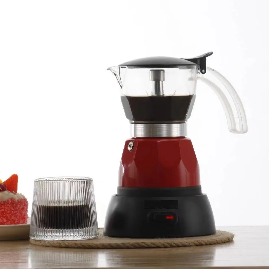 480W Aluminum Electric Moka Pot Portable Espresso Machine Fast Electric Coffee Pot Home 150ml/3 Cups Kitchen Coffee Tools 220V