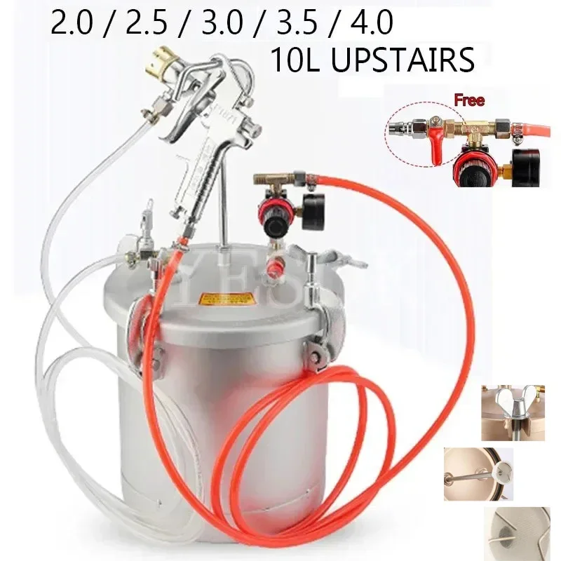 

2.0 / 2.5 / 3.0 / 3.5 / 4.0 /10L Water-in-water Pressure Tank Paint Spray Gun Spreading Barrel Coating Latex Nozzl