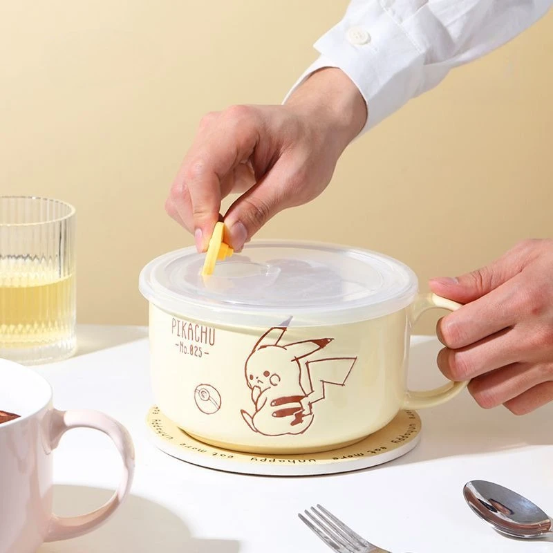 Underglaze Color Pikachu Cute Ceramic Fresh Keeping Bowl Household Fruit Bowl Instant Noodle Bowl Anime Peripheral view 3