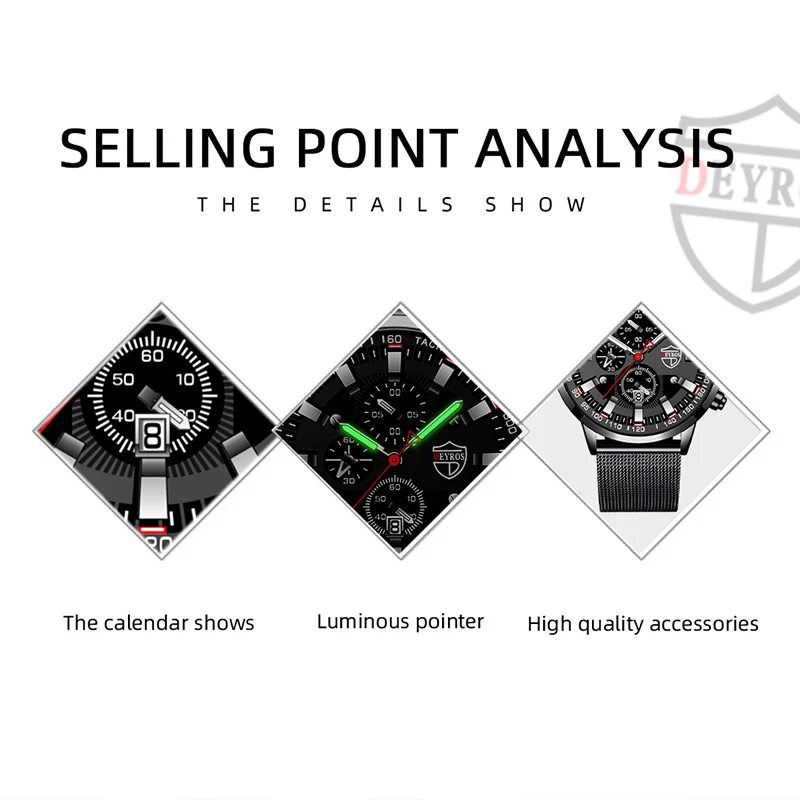 2023 Fashion Mens Sports Watches Men Luxury Business Stainless Steel Mesh Belt Quartz Luminous Clock Man Casual Leather Watch