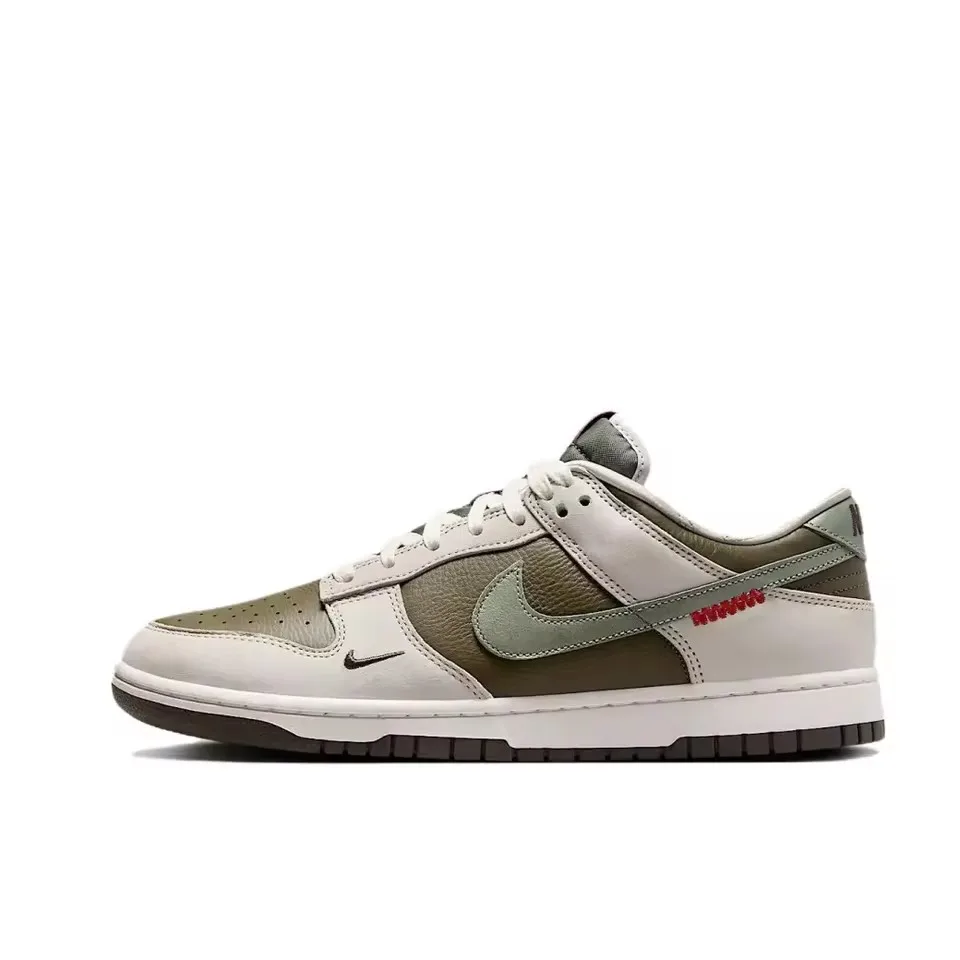 Nike Original Dunk Low Leather Trendy Retro Low Top Scarpe da tavolo casual da uomo e da donna Bianco Verde