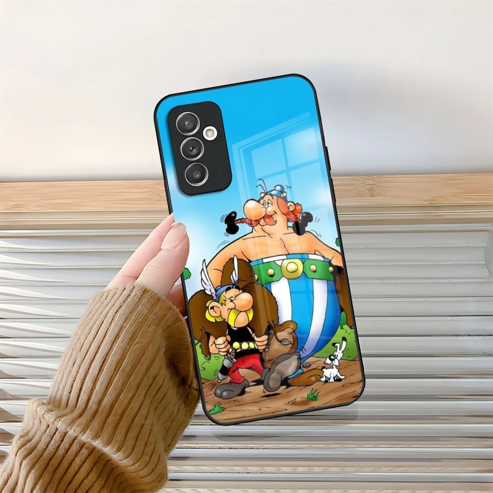 Asterix O-Obelix Phone Case Glass for Samsung Galaxy S24 S21 S22 S20 S23 Ultra Fe Plus A34 A54 A24 A16 A52 A53 M54 Cover