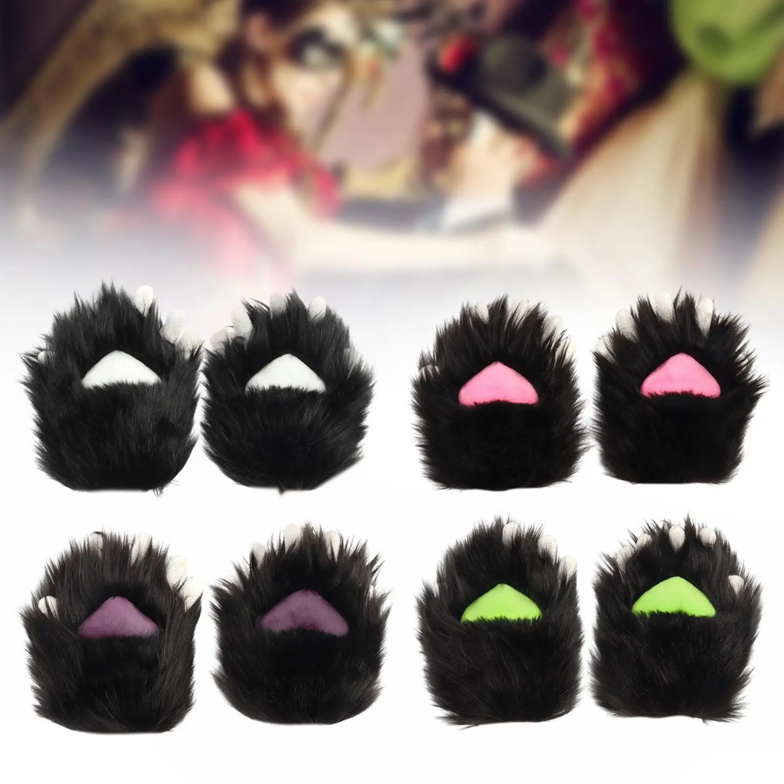 

Перчатки с кошачьей лапой, имитирующие плюшевые перчатки с героями мультфильмов для вечеринки, карнавала, ночного клуба